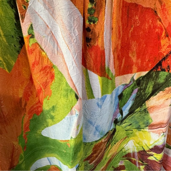 Jams World Colorful Leaf monstera Print Maxi Dress small - Picture 3 of 8